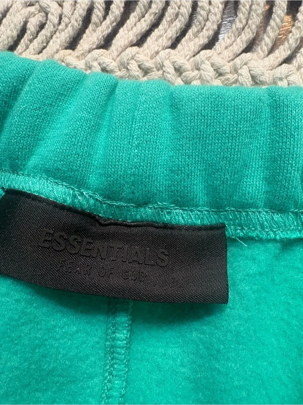Fear of God Essentials Mint Leaf Fleece Running Shorts size S EC